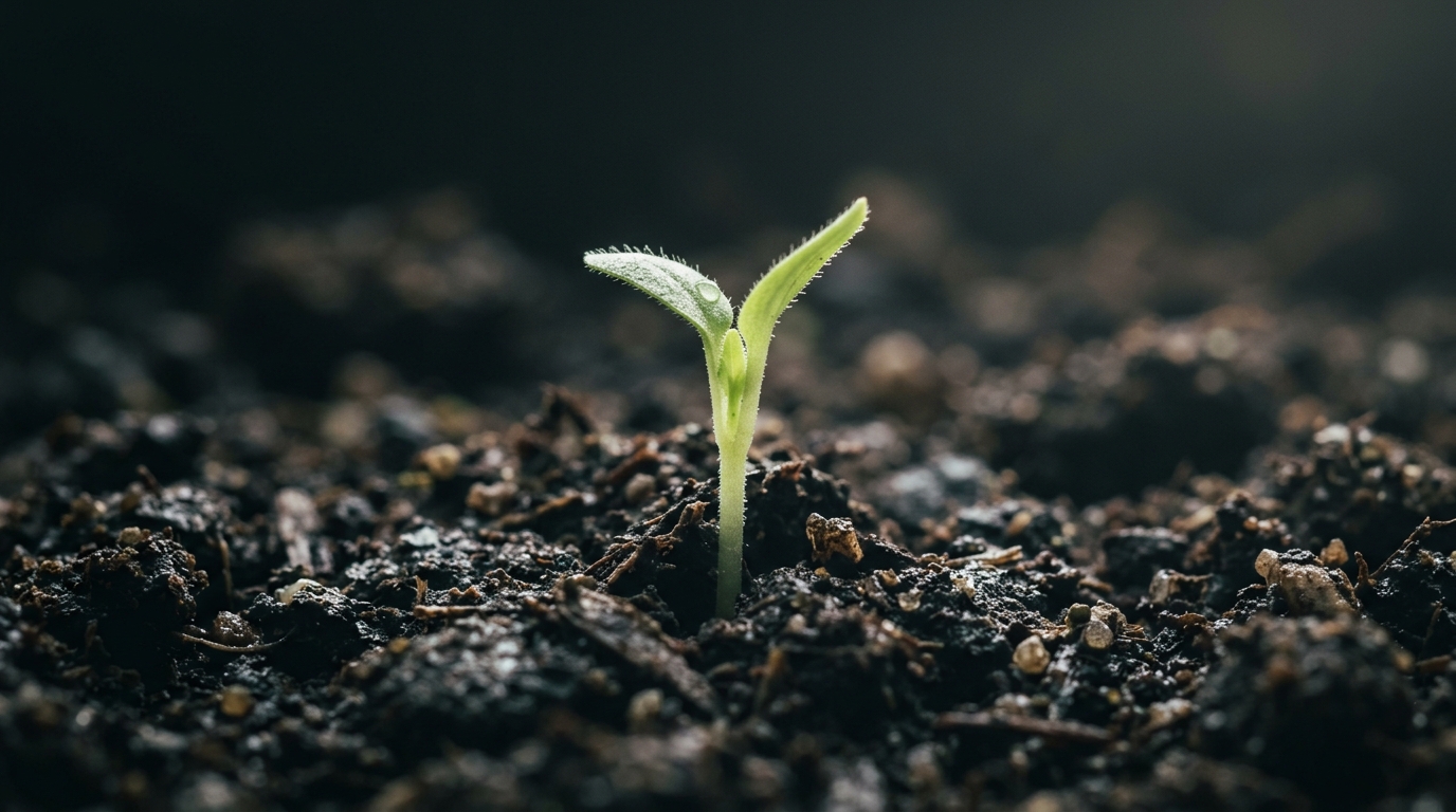 Brote vegetal a contraluz